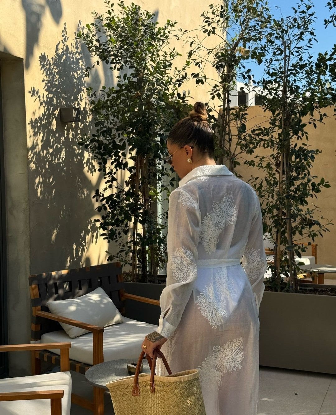 See-through kaftan dress
