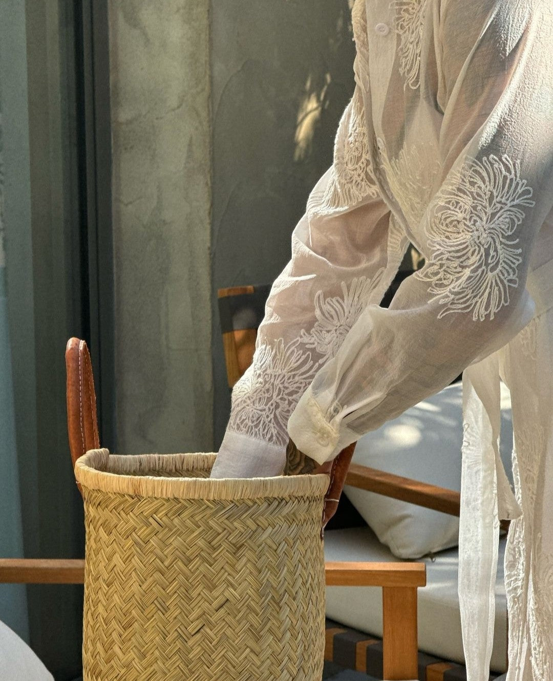 See-through kaftan dress