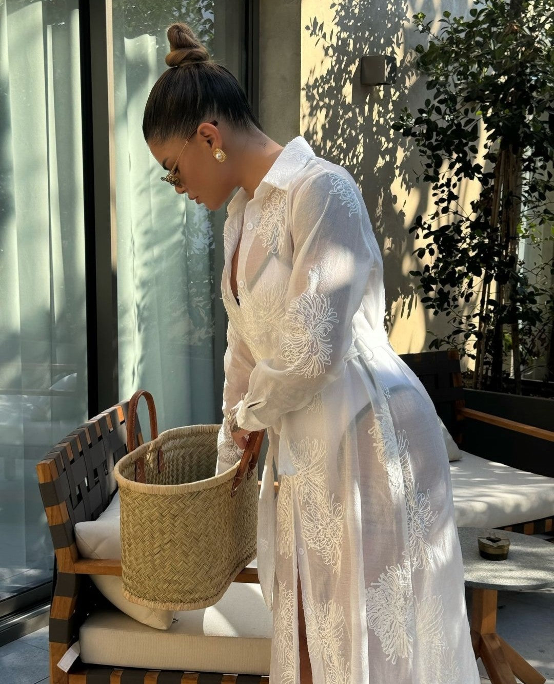 See-through kaftan dress