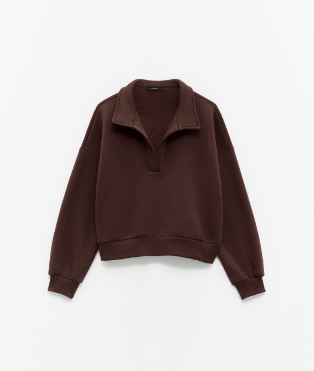 Sweatshirt with V-neck