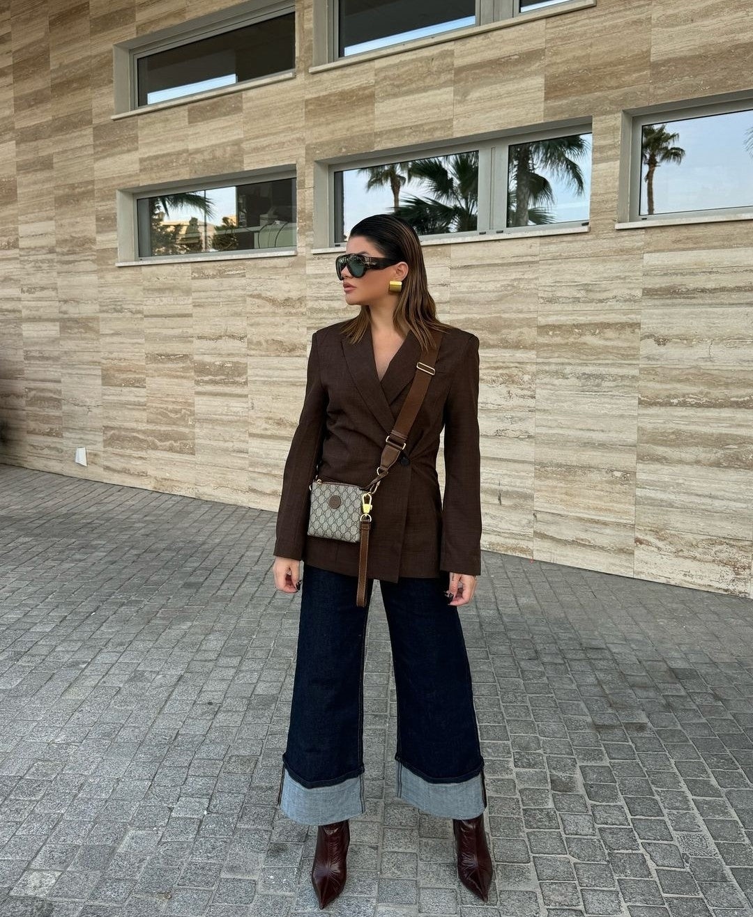 Raw canvas jean pants with cuffs