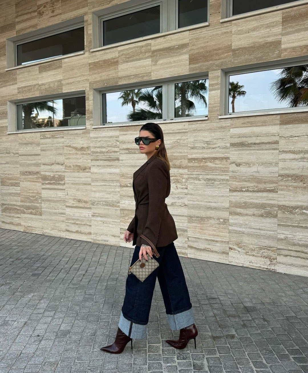 Raw canvas jean pants with cuffs