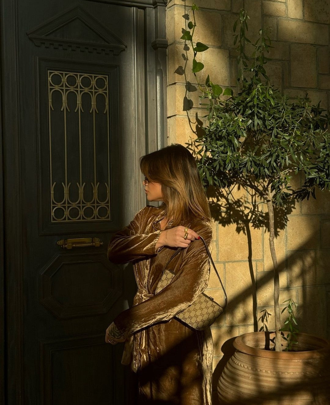 Velvet robe dress