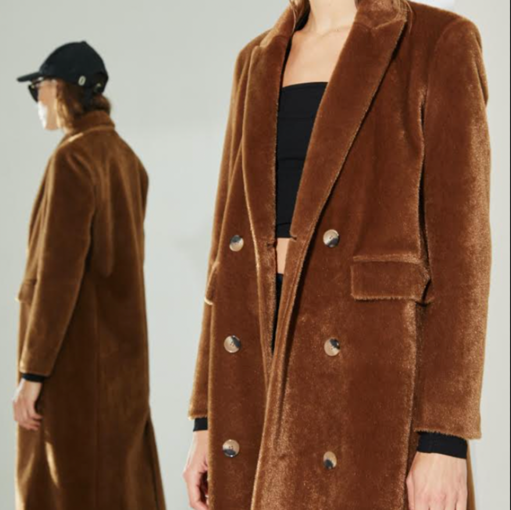 Long Horsehide Coat with Pockets