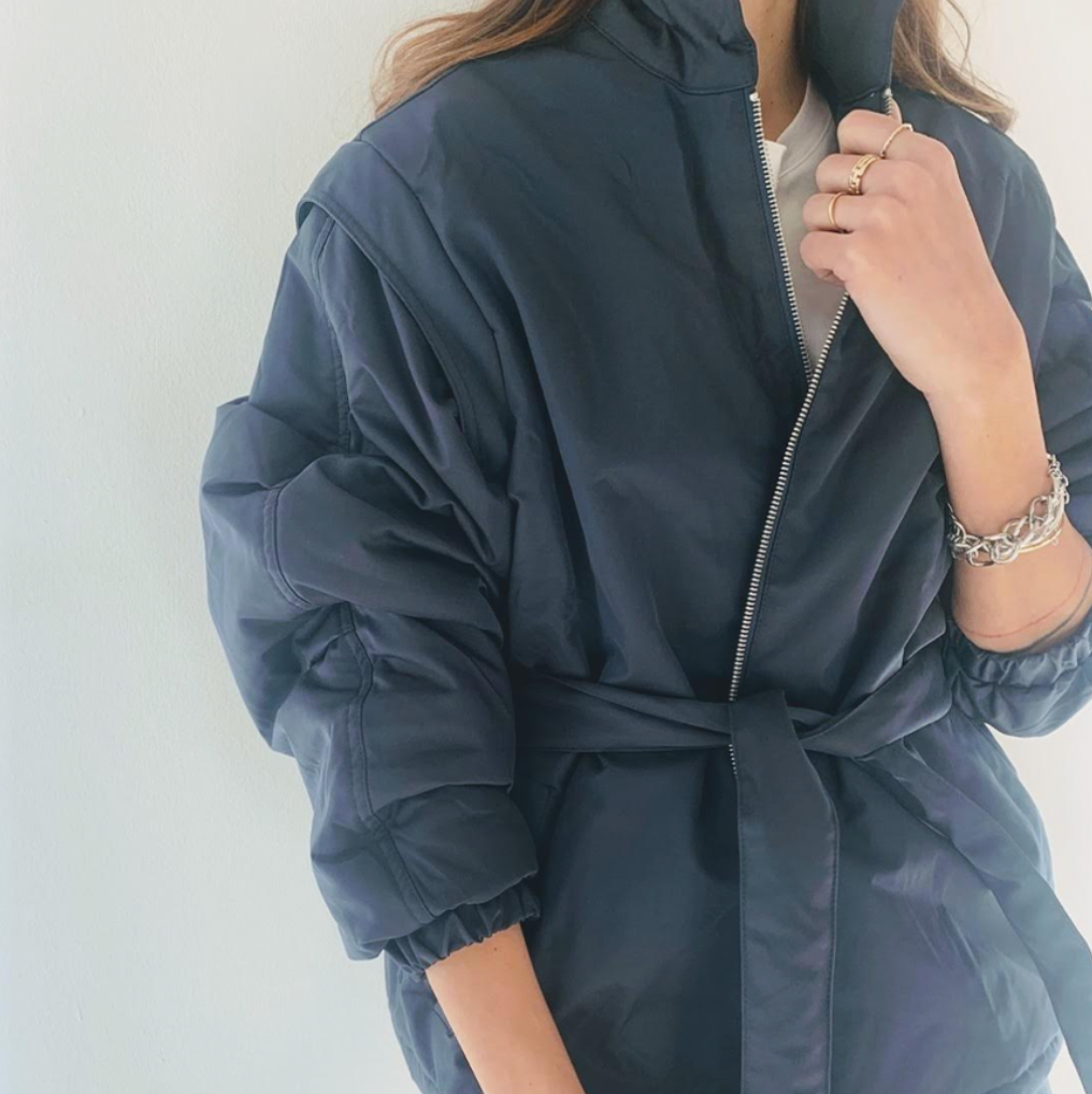 Zipped Nylon Bomber Jacket