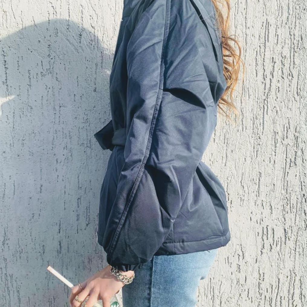 Zipped Nylon Bomber Jacket