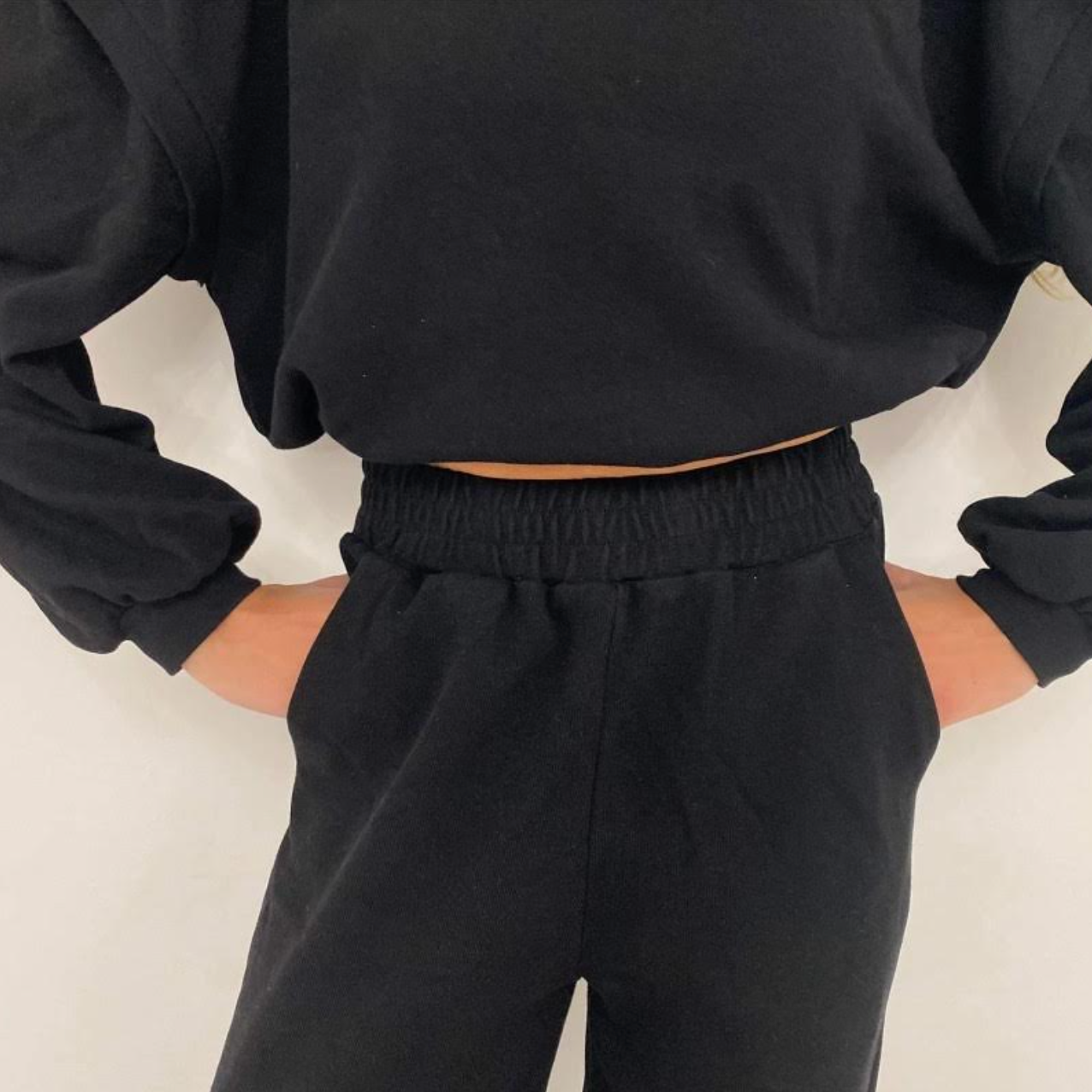 Black Cropped Tracksuit
