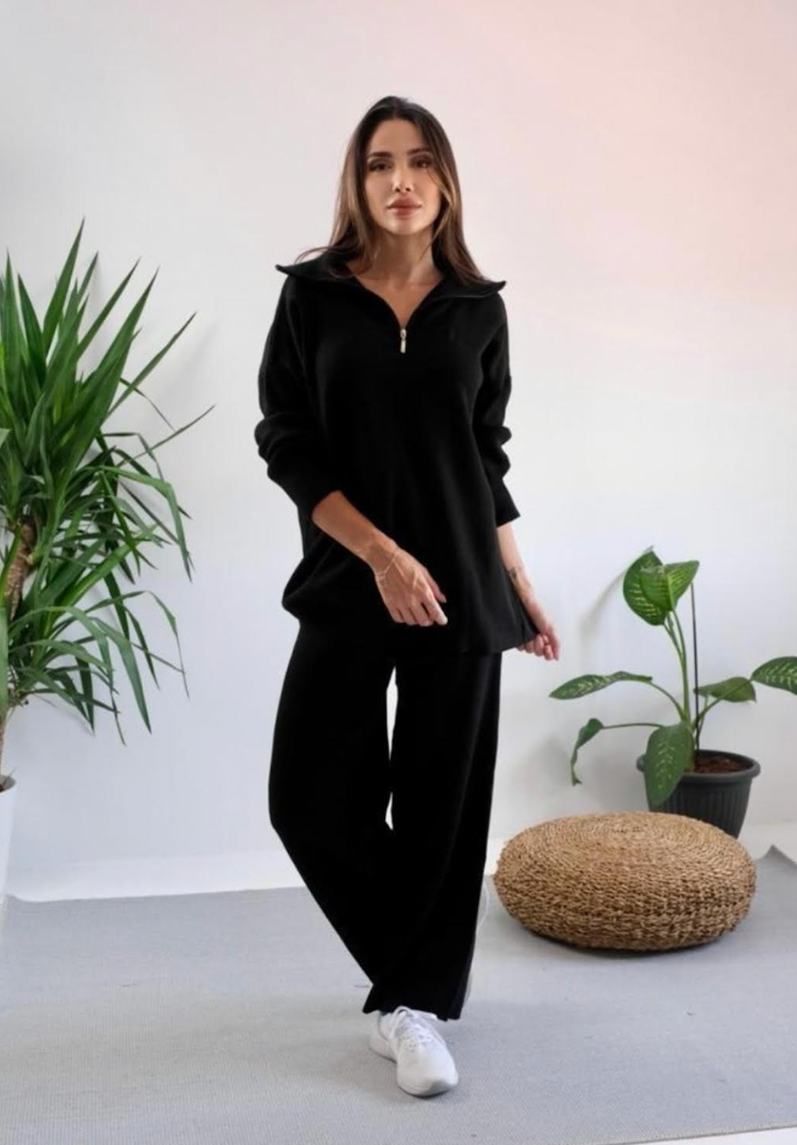 Black Knitted Set