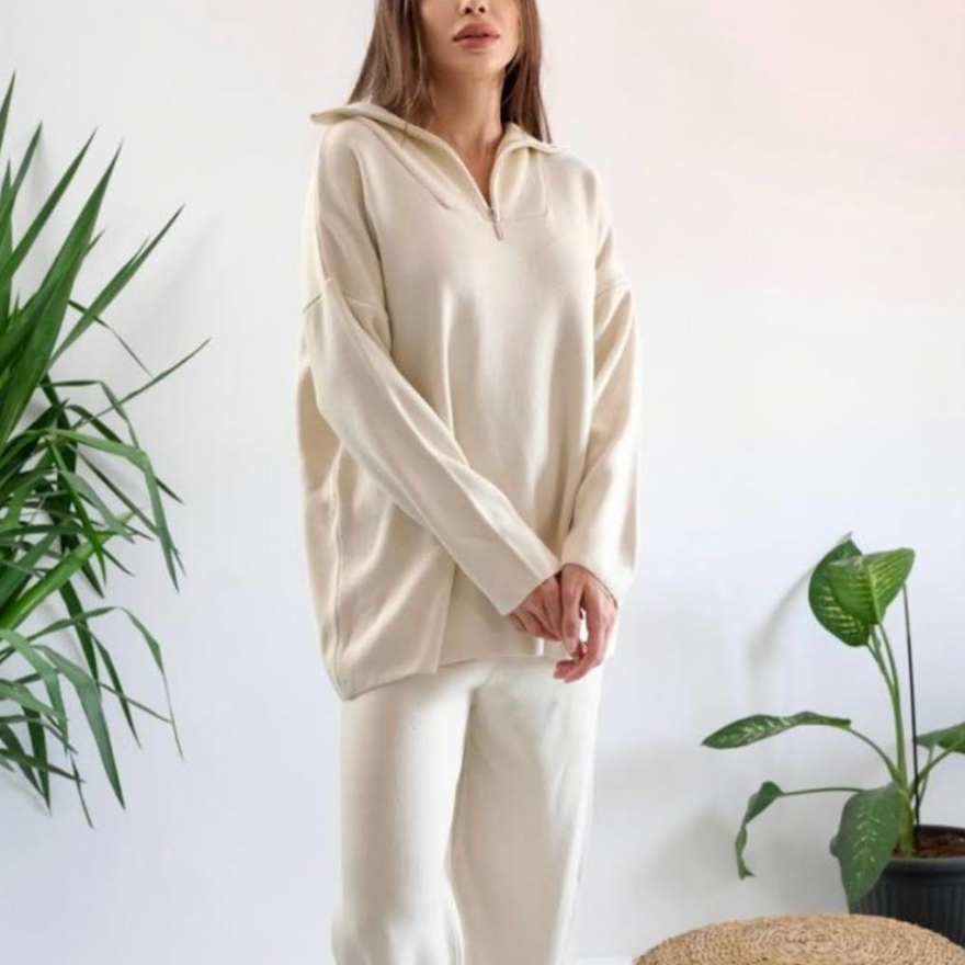 Ecru Knitted Set