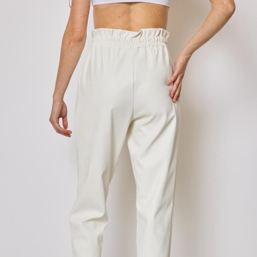 Leather Trousers with Drawstring