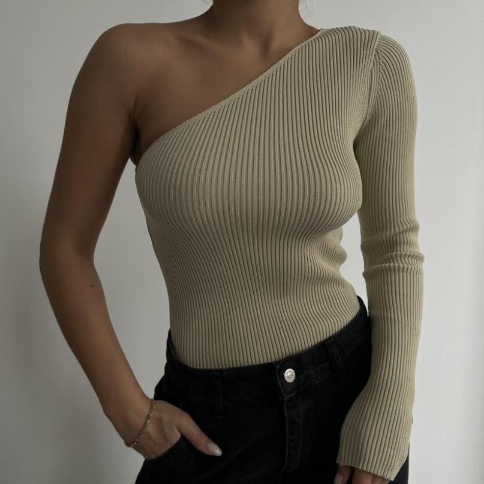 Beige Asymmetric Top