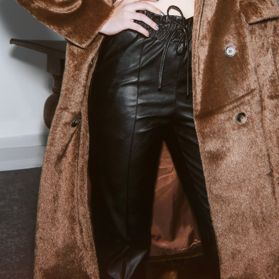 Leather Trousers with Drawstring