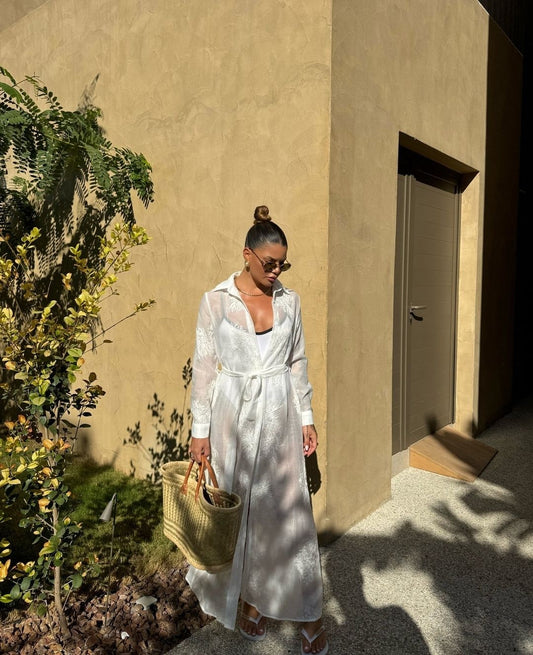 See-through kaftan dress