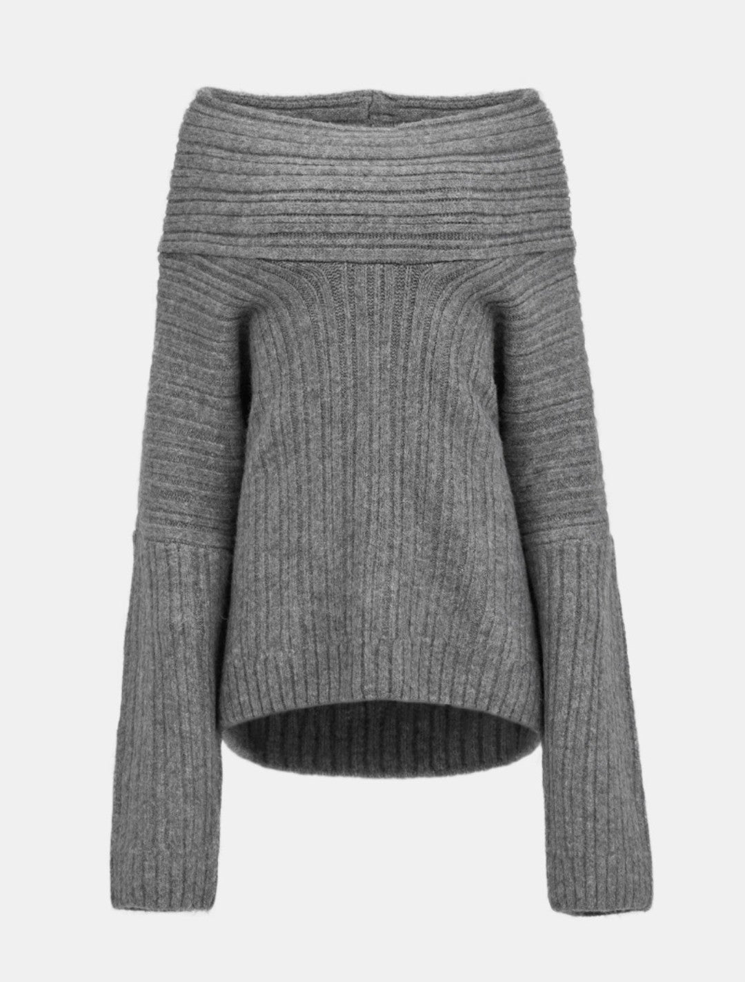 Boat neck sweater - Gray