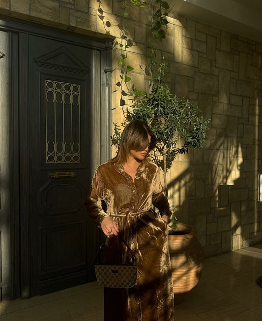 Velvet robe dress
