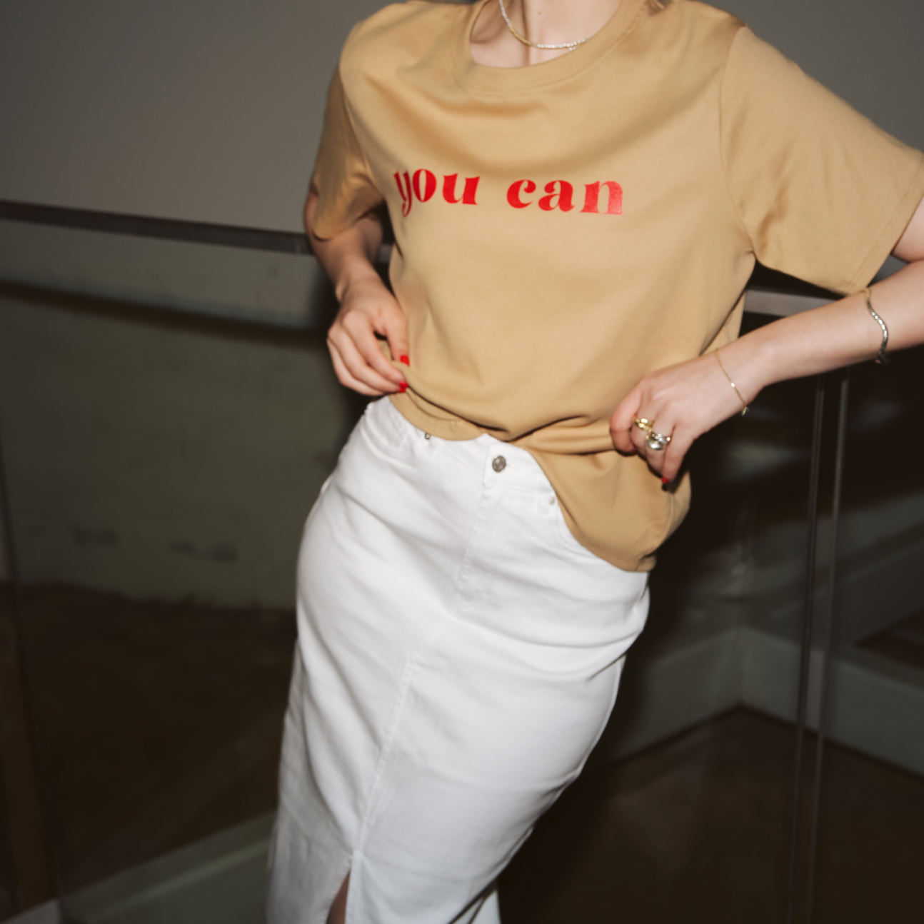 "You Can" Round Neck T-shirt