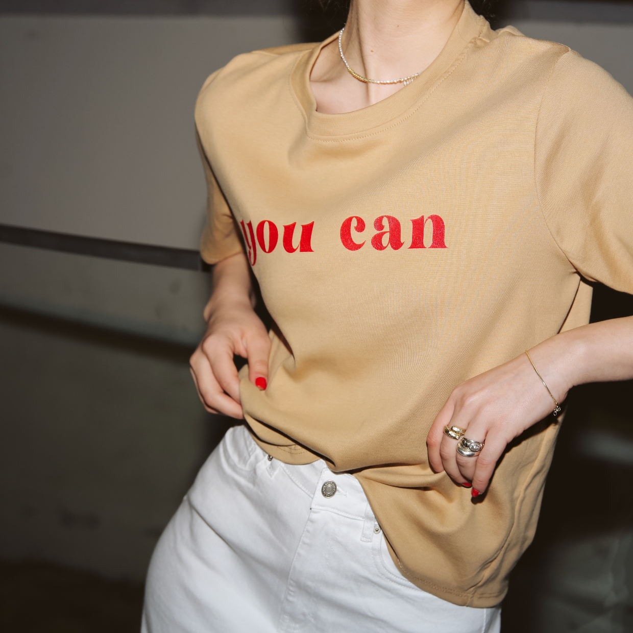 "You Can" Round Neck T-shirt