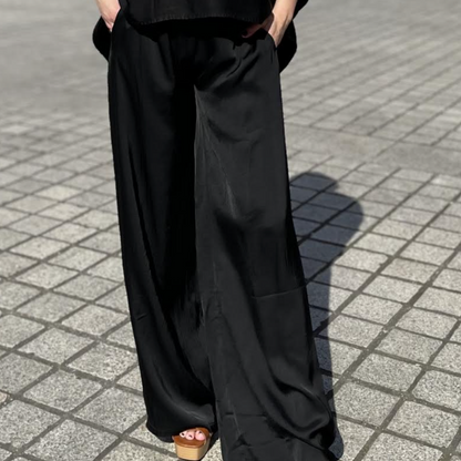 Flowing Black Pant with Elastic at Back