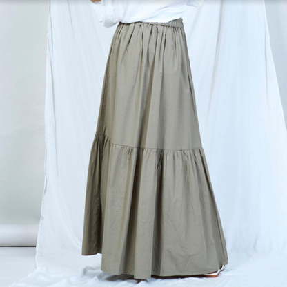 Long Wavy Skirt with Front Slit