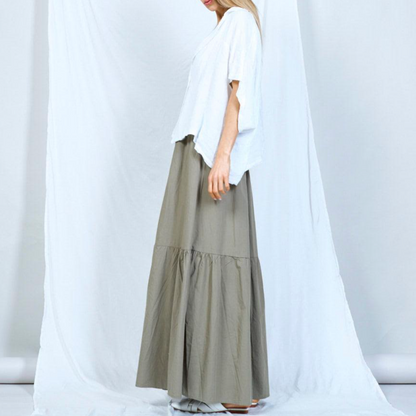 Long Wavy Skirt with Front Slit