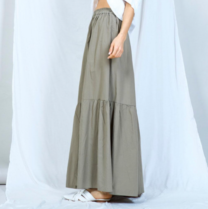 Long Wavy Skirt with Front Slit