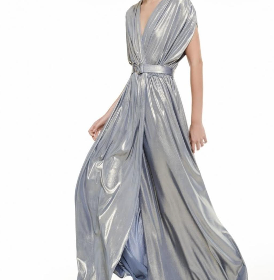 Long Flowing Metalic Dress