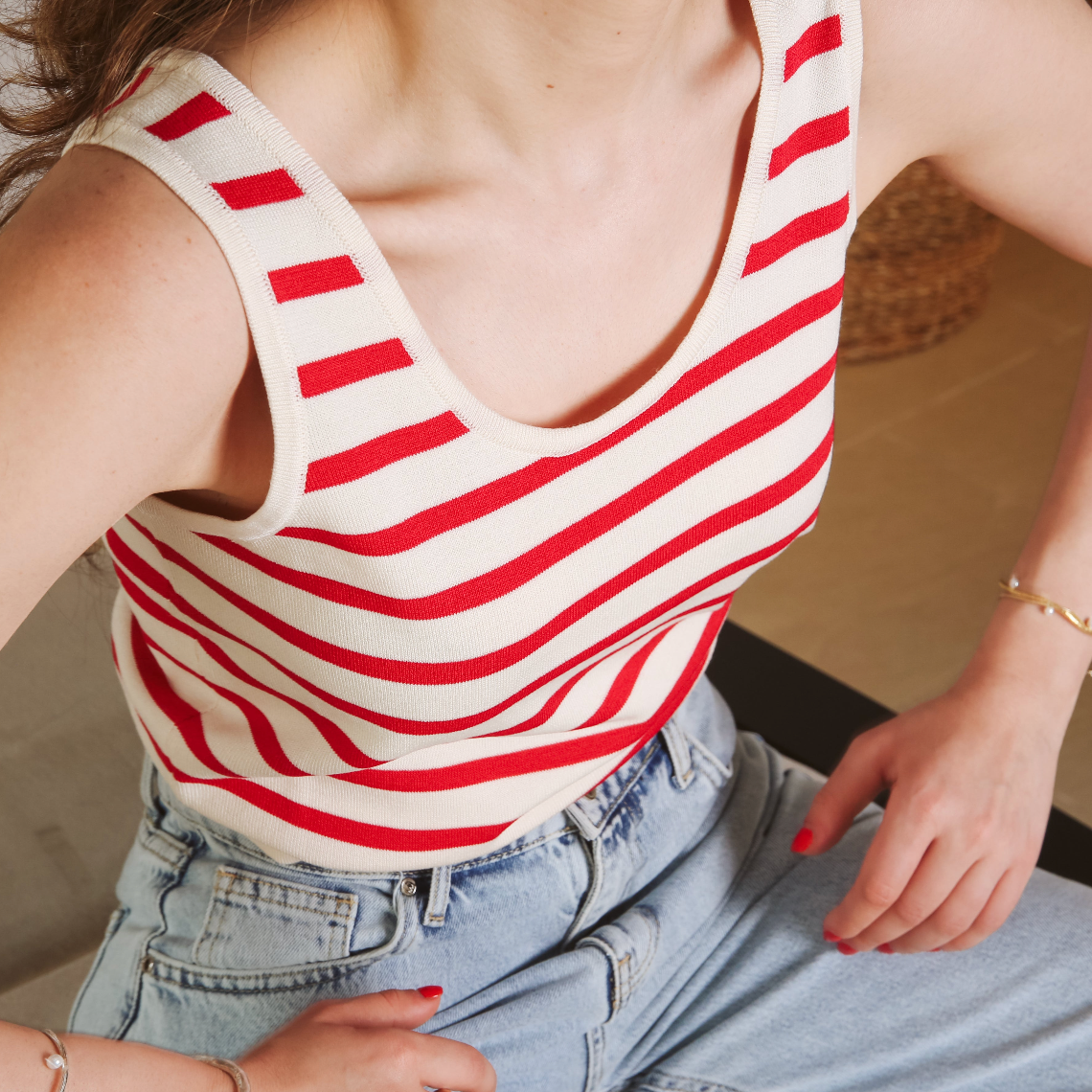 Red stripes T-shirt